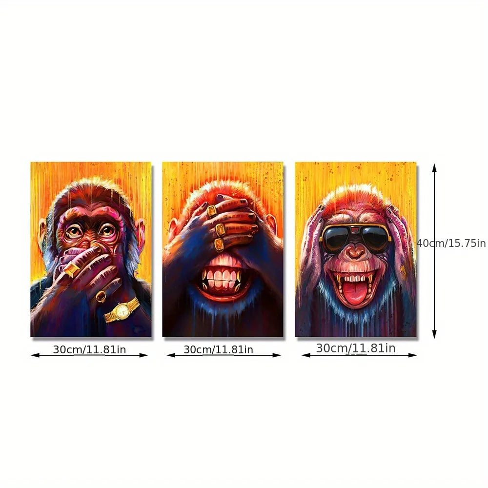 Trittico Pop Art "Urban Monkeys"