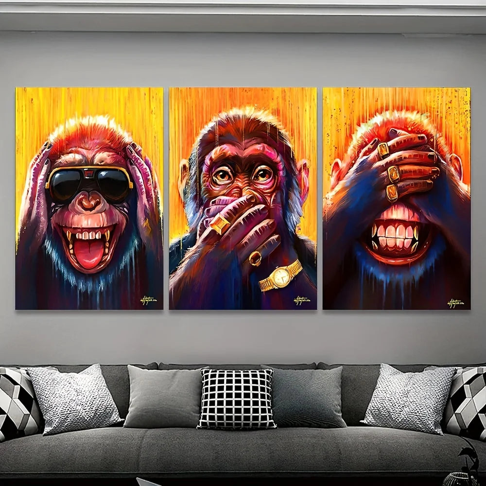 Trittico Pop Art "Urban Monkeys"